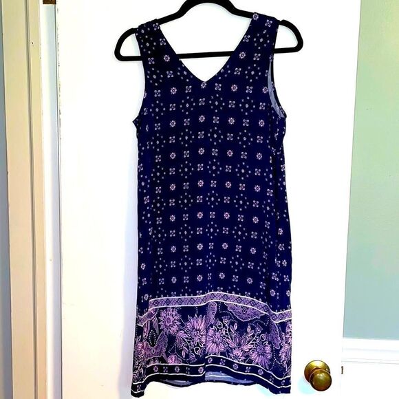 GAP V-neck border print sleeveless dress size XS - Picture 2 of 8